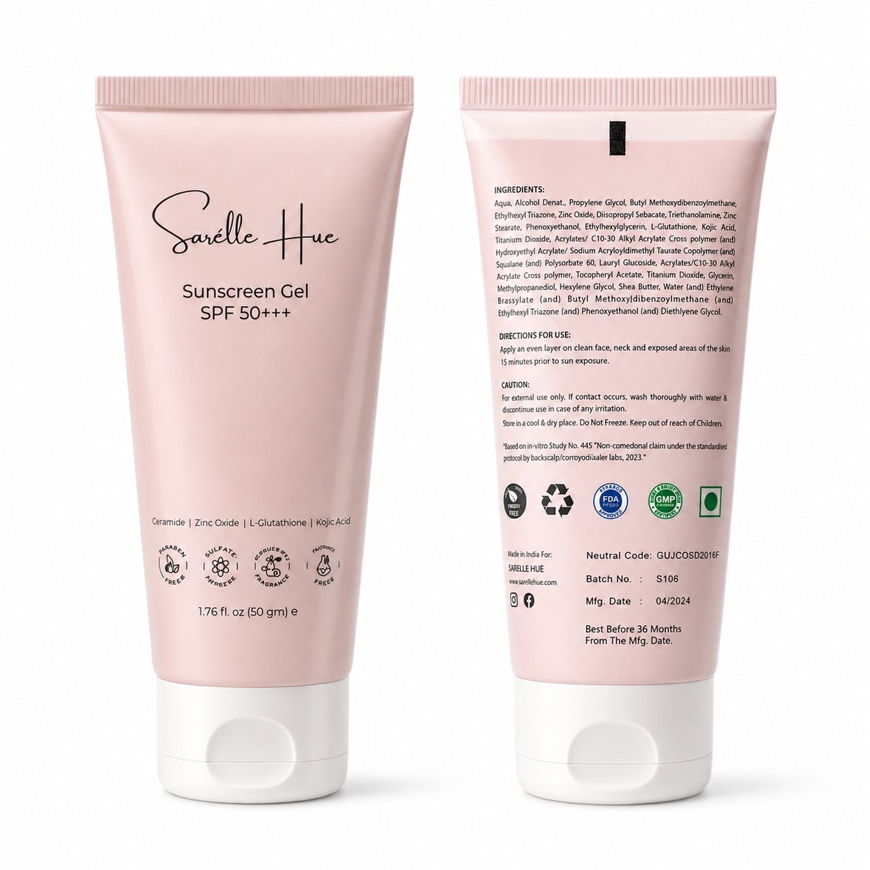 Sarelle Hue Sunscreen Gel SPF 50 PA+++